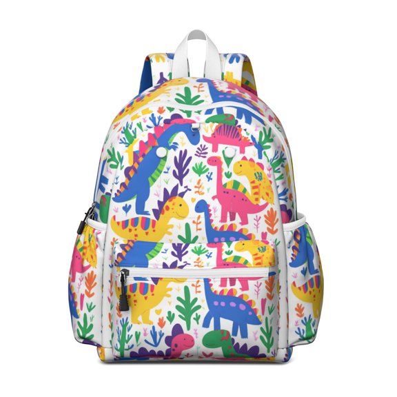 Cute Dinosaur Pattern Backpack for School,Cute School Bag,Schoolbag with Adjustable Shoulder Straps & Padded Back,13.4"x11"x4.7"