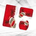 thumbnail image 1 of Juego de 3 alfombrillas de baño con alfombrilla de contorno, cubierta de tapa de inodoro, alfombrilla de baño antideslizante, juego de alfombrillas de inodoro para el hogar y el hotel brillar Hogar, 1 of 5