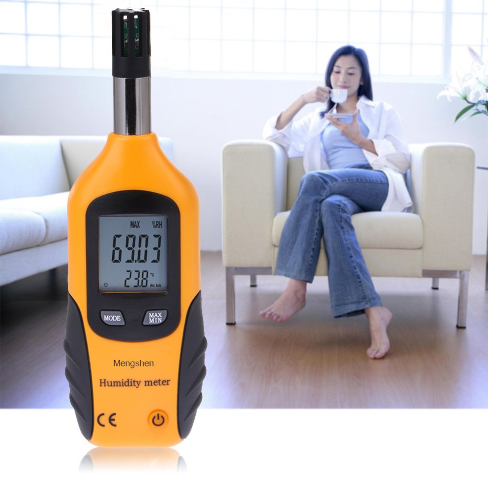 Mengshen Digital Temperature and Humidity Meter with Dew Point and Wet Bulb Temperature Battery Included M86