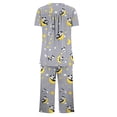 thumbnail image 5 of NominalSnug Pajama Sets for Women Short Sleeve Sleepwear Wide Leg Capri Pants Loungewear Graphic Print Pjs Set, 5 of 8