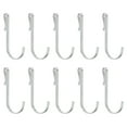 thumbnail image 1 of Uxcell Paquete de 20 ganchos en forma de J, ganchos de alambre, ganchos metálicos clip-on que se adaptan a 1-4mm OD para colgar, secar, colgador de cuchara de cocina supermercado, plateado, 1 of 5
