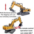 thumbnail image 3 of Tractor de construcción de juguete de excavadora de control remoto, vehículo de ingeniería de aleación y plástico duradero para niños, amarillo, 3 of 5