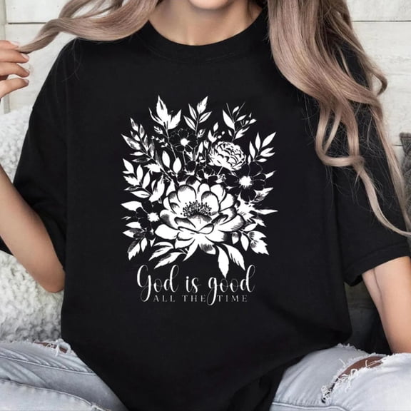 100% Cotton Unisex Christian Shirts for Women God is Good T-Shirt Faith Bible Verse Tee Tops