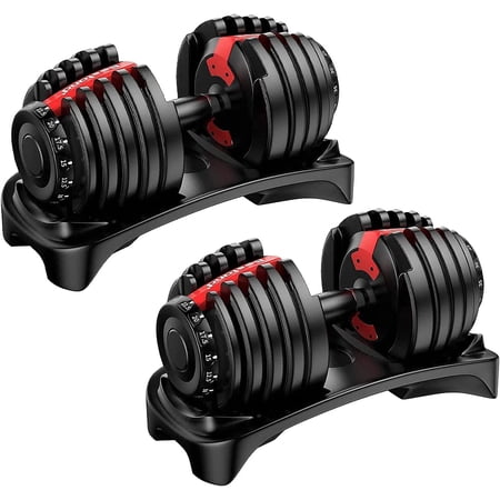 Bestand Adjustable Dumbbell, Fast Adjust Weight Dumbbell Barbell 5lb-52.5lb Free Weight Dumbbell Suit for Man Women Training Equipment Exercise Strength Core Fitness Dumbbell (One Pair)
