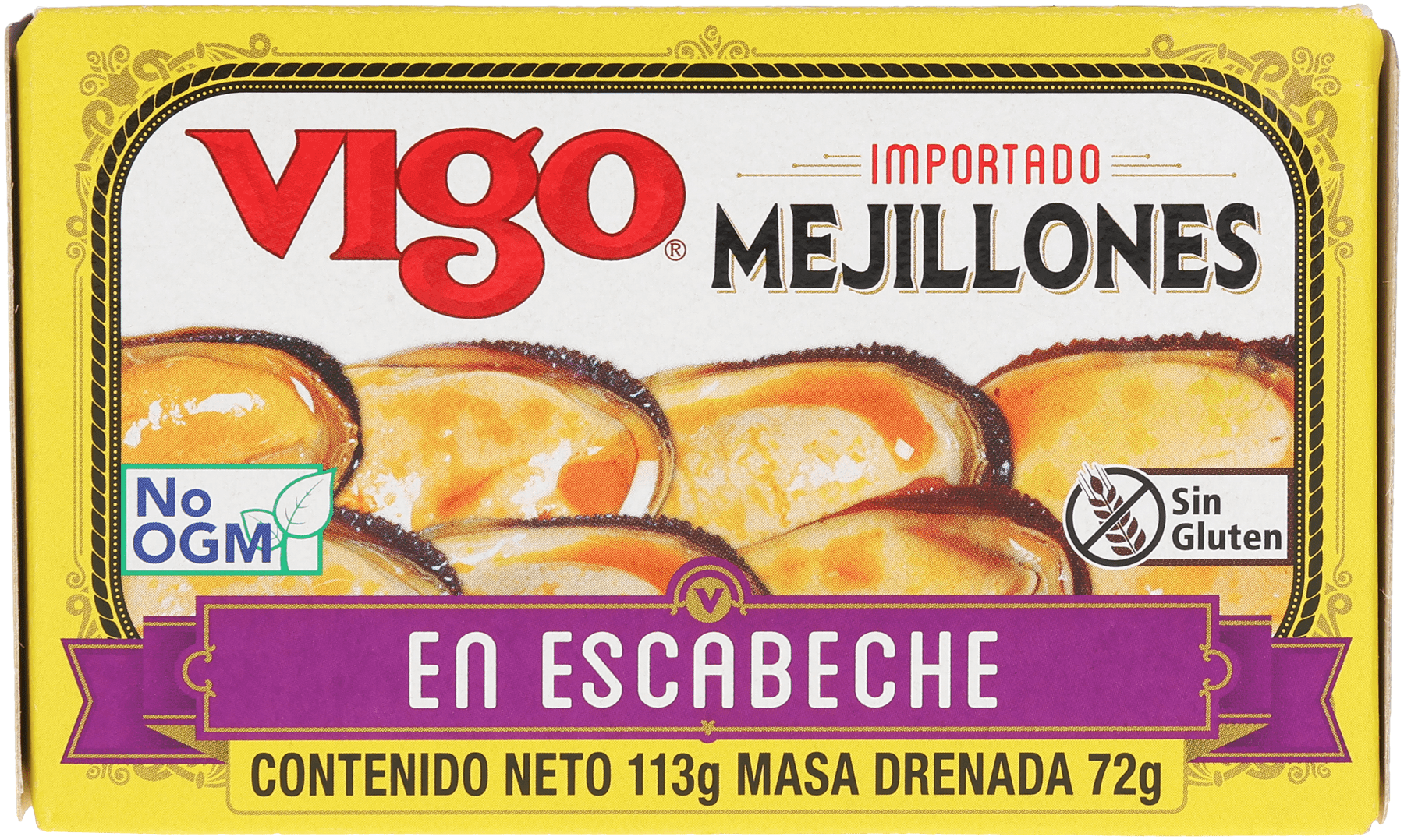 5 pack) Vigo Imported Mussels in Marinade Sauce, 4 oz Can, 14g