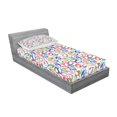 thumbnail image 2 of Ambesonne Floral Fitted Sheet & Pillow Sham Set, Colorful Flower Petals, Twinxl, Multicolor, 2 of 2