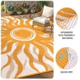 thumbnail image 6 of Garvee 8x10ft Outdoor Rug Waterproof Reversible Plastic Straw Rug, Modern Boho Sun Pattern Rug, Large RV Camping Mat Portable Outdoor Carpet for Patio, Balcony, Picnic, Beach, Deck, Orange, 6 of 10