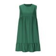 thumbnail image 4 of LOVZFMLL Dresses for Women 2025 Summer Sleeveless Tank Midi Sundress Casual Ruffle Hem Tiered Beach Vacation Clothes Army Green M, 4 of 6