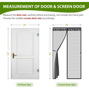 Qoosea Magnetic Screen Door with Heavy Duty Magnets, Self Sealing Mesh Screen Curtain with Hooks, Full Frame Hands Free Magnetic Door Screen Closure Fit Door Size 36 x 82 Inch