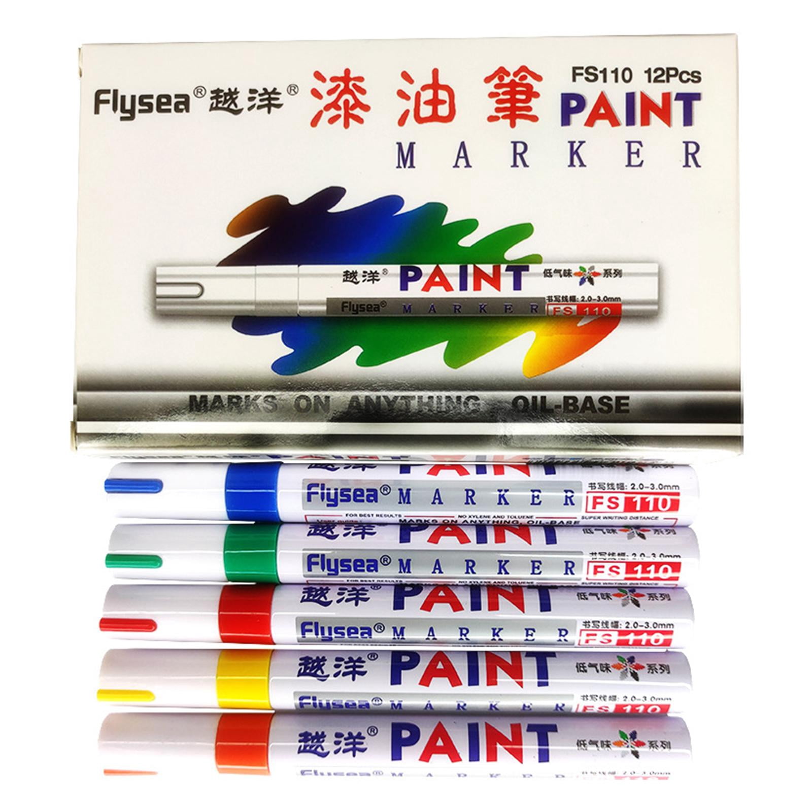 FVDPWYE 12 Pieces Permanent Paint Marker Pen 4.5mm Waterproof Art Scratch Repair for for