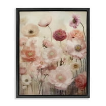 Stupell Industries Blush Flower Garden Botanical & Floral Painting Black Floater Framed Art Print Wall Art, 25 x 31