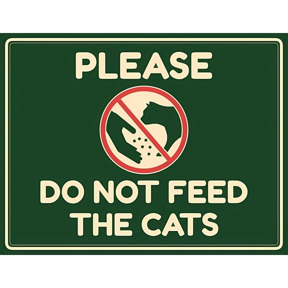 Please Do Not Feed the Cats Sign - 8"x12" Business Safety Metal Tin Sign for Garage Man Cave Wall Decor, Residence, Pet Feeding Prohibition