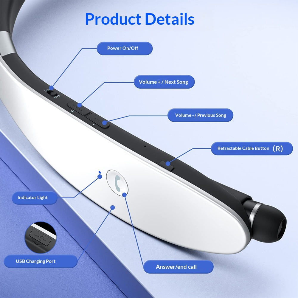 Stereo Bluetooth Earphones SX-991 Foldable Universal Sports Music Wireless Neck Hanging Headsets Noise Reduction Call Function Voice Control