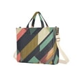 thumbnail image 7 of FORMRS Womens Corduroy Tote Bag Crossbody Shoulder Handbag with Pocket, Green Geometric, 7 of 7