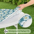 thumbnail image 5 of Blue Daisy Flower Floral Pattern Round Fitted Tablecloth with Elastic Edge,Dining Table Cover Waterproof,Outdoor Round Tablecloth for Camping,Dining,Indoor and Outdoor, 5 of 7
