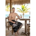 thumbnail image 4 of HAPPY BAY Men's Halloween Costumes Summer Sarong Wrap Pareo Caribbean Pirates Swim Trunks Swimwear Full Beach Wraps for Men One Size Skull Crossbones, Black, 4 of 6