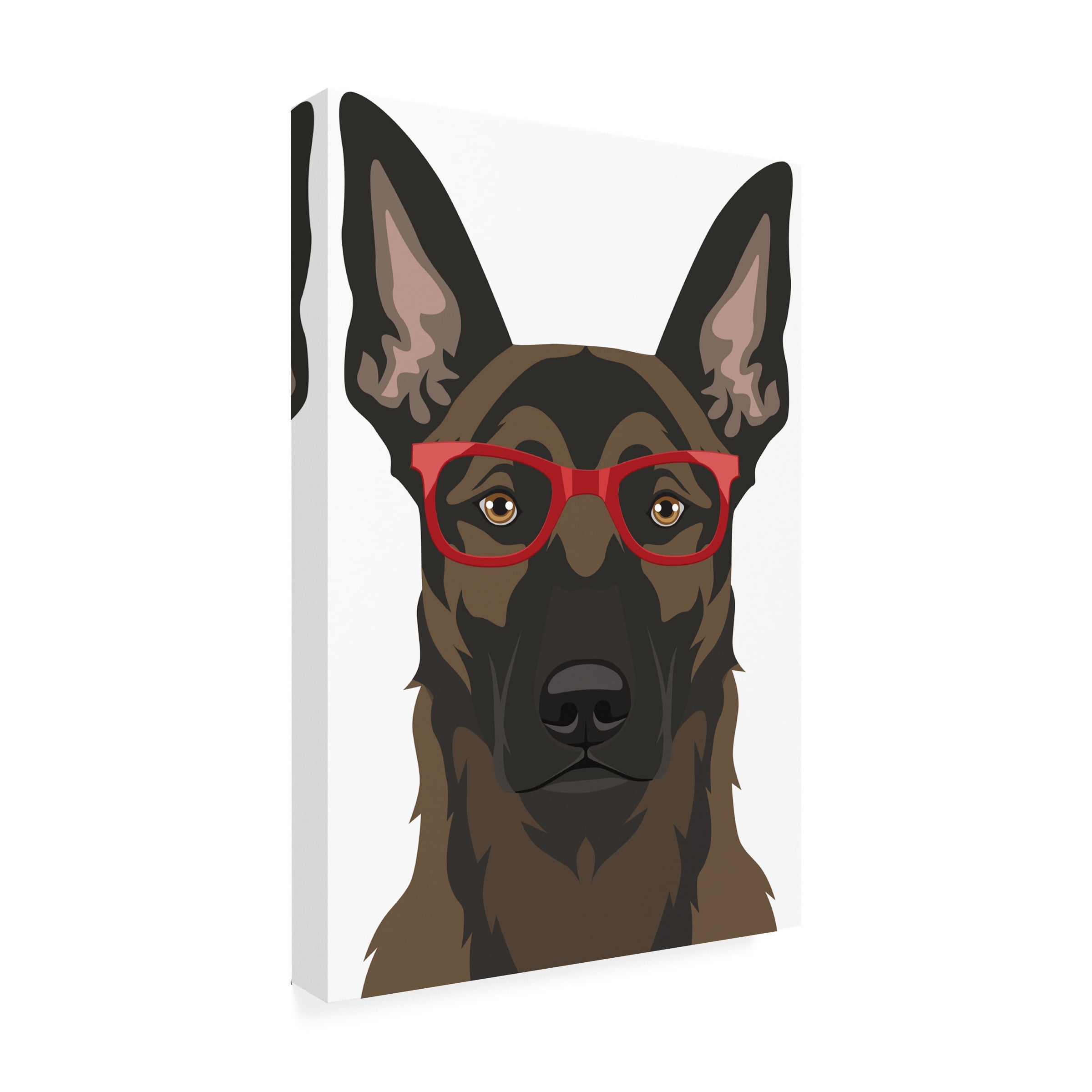 Furbaby Affiliates 'Belgian Malinois Wearing Hipster Glasses' Canvas Art