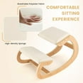 thumbnail image 4 of Ergonomic Kneeling Chair, Wooden Posture Chair W/Extra Padding for Back Neck Pain Relief & Improving Posture, Rocking Meditation Stool W/Knee Support for Home Office (Beige), 4 of 6