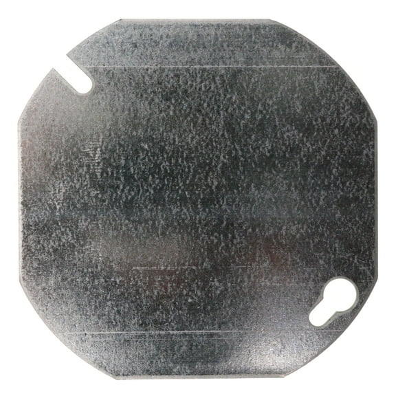 Steel City 54C1 Outlet Box Cover, Octagon, Flat, Blank, 4-Inch Diameter, Galvanized, 1-Pack