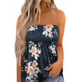 thumbnail image 1 of Top fruncido sin tirantes Nikou estampado floral para mujer, 1 of 1