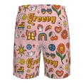 thumbnail image 6 of Kll Retro 70s Hippie Men'S Casual Summer Beach Shorts Hawaiian Shorts With Pockets-Large, 6 of 9
