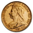 thumbnail image 2 of 1897 Great Britain Gold Half-Sovereign Victoria Veil AU, 2 of 2