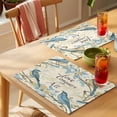 thumbnail image 4 of Flower Bird Placemats Set of 8, Vintage Floral Blue Flower Watercolor Non-Slip Place Mats Washable Table Mats for Kitchen Dining Table Decorations Indoor/Outdoor, 4 of 9