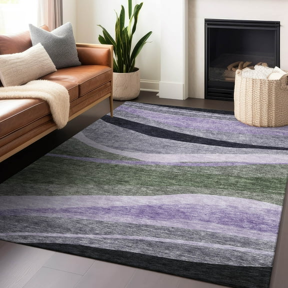 Addison Rugs Chantille Indoor/Outdoor Transitional Swirls Aloe Washable Rectangle Rug, 10' x 14'