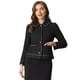 thumbnail image 1 of Chaqueta de Tweed a Cuadros para Mujer de Manga Larga Vintage Outwear Blazer para Oficina Chaqueta Corta Negro M, 1 of 6