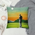 thumbnail image 2 of Orinice Golf Graphic Decorative Throw Pillow Cover Green Field Man Woman Boy Girl Room Short Plush Square 1PC 24x24in, 2 of 5