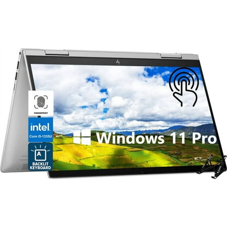 HP Envy x360 2-in-1 Flip Laptop Computer, 14" FHD IPS Touchscreen, Intel Core i5-1335U, 8GB RAM, 1TB SSD, Fingerprint Reader, Wi-Fi 6E, Backlit Keyboard, Windows 11 Pro