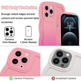 thumbnail image 3 of Design for iPhone 12 Pro Max 6.7" Wavy Edge Case, Cute Gradient Color Curly Wave Frame Design for Women Girls, Soft TPU Rubber Full-Body Shockproof Bumper Protection Phone Case, Pink Rose Red, 3 of 13