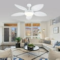 thumbnail image 3 of BayDay 52" Tropical Ceiling Fan with LED Lights & Remote, Outdoor Palm Leaf Fan for Patios, Porch, Bedroom, Dimmable 6 Speeds, Reversible DC Motor, Smart App Control - White, 3 of 10