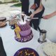 thumbnail image 2 of 1 Pc Wedding Layout Prop Cake Dessert Table Decor Heart Shape Bride Groom Craft Adornment (White Black), 2 of 3