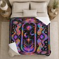 thumbnail image 5 of Psychedelic Cosmic Portal with Planets, Dreamy Celestial Style for Space Lovers, Rainbow Wave Scene and Birthday Gift, Soft Flannel Blanket for Game Room and Bedroom, Celestial Home Decor, 5 of 9