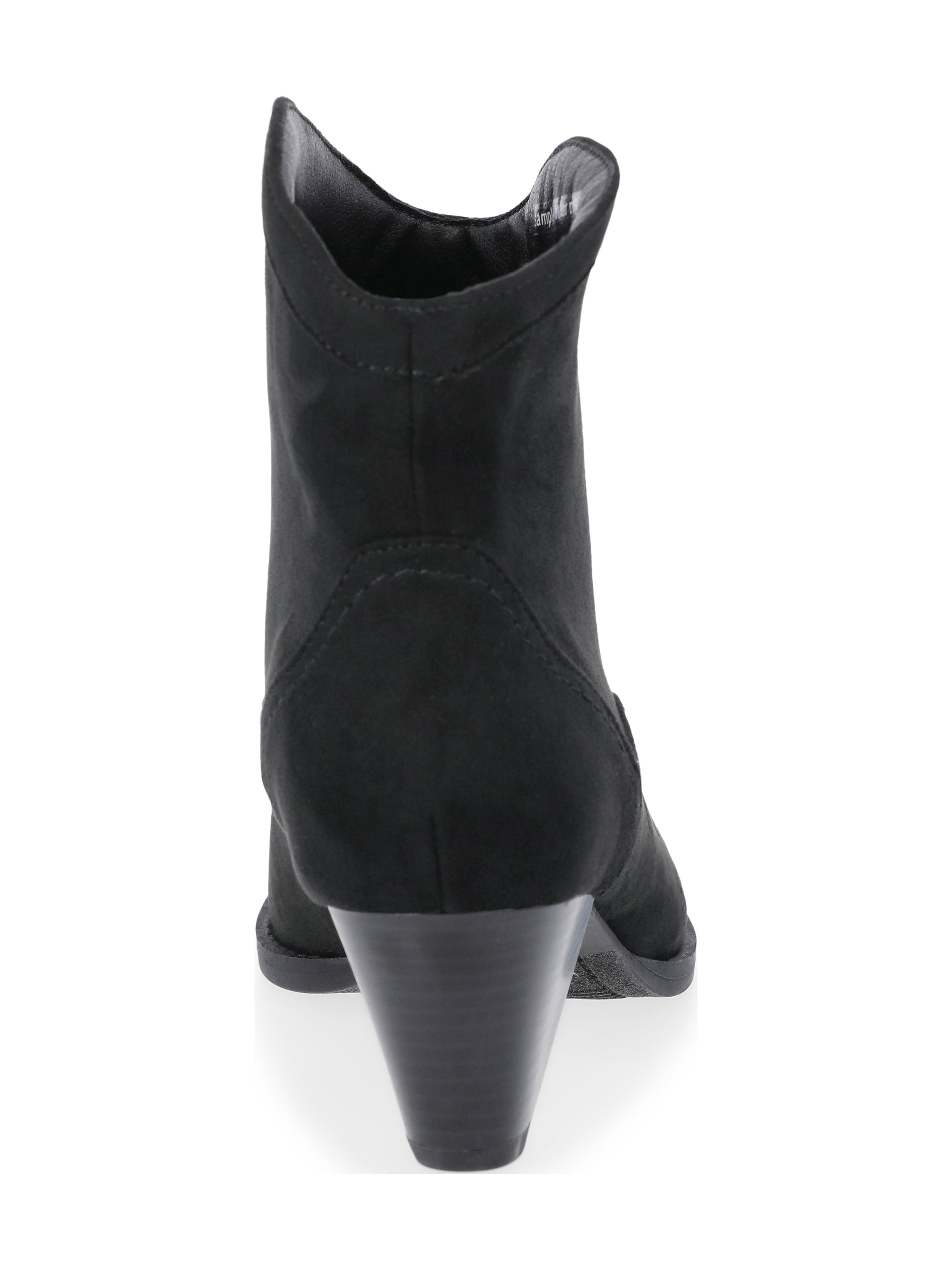 Time and True Women's Faux Suede Cone Heel Booties