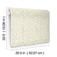 thumbnail image 5 of Chesapeake Karachi White Wooden Damask Wallpaper, 20.5-in by 33-ft, 5 of 5