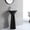 Black, variant on Fine Fixtures Pyramid Pedestal, Elegant One Piece Pedestal Sink, Center Faucet Hole, Vitreous China, White