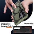 thumbnail image 3 of Dteck Magnetic Case for Samsung Galaxy S23 Ultra,Shockproof TPU+PC Ring Holder Case Compatible with Mag Safe Military Drop Protection Kickstand Back Cover,Green, 3 of 7