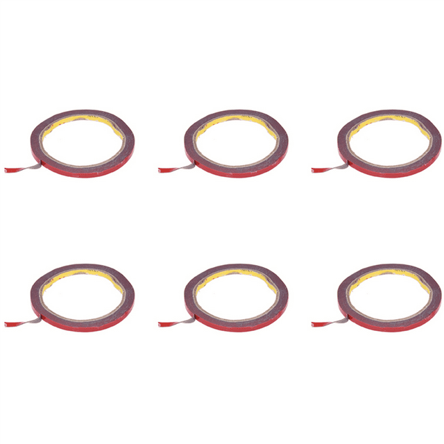 6X Strong Permanent Double Sided Super Sticky Foam Tape Roll for Vehicle Car, Red 6MM x 3 Meters