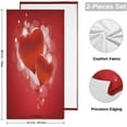 thumbnail image 2 of SKYSONIC 2 Pack Valentine Red 3D Hearts Hand Towels for Bathroom, Kitchen Towel Ultra Soft and Absorbent Decorative Fingertip Face Bath Towels for Spa & Hotel, 28.3"x14.4", 2 of 5