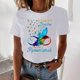 thumbnail image 2 of Camisetas de Manga Corta para las Mujeres Impresas Cuello Redondo Camiseta, Blusa Suelta de Poliéster Casual para el Trabajo, Diario Y Primavera Invierno, 2 of 4