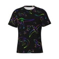 thumbnail image 4 of Vsdgher Dinosaur Print Men's Dry Fit Mesh Athletic Shirts Moisture Wicking Tennis T-Shirt Tops, 4 of 9