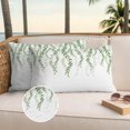 thumbnail image 3 of Green Eucalyptus Leaves Outdoor Pillow Covers 20x12 Set of 2,Waterproof Patio Throw Pillowcase Protectors,Pastoral Weep Botanical Leaf Lumbar Decorative Pillow Shams Cushion Covers for Seat Bed Couch, 3 of 8