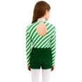 thumbnail image 2 of Aislor Girls Christmas Dance Leotard Striped Sequins Shorts Jumpsuits Santa Elf Clothings Green 8, 2 of 7