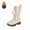 Beige, variant on WRTFVZA Girls Mid Calf Boots, Lined Leather Winter Shoes, Non- Design for Youth & Toddlers