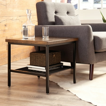 UPC 192767010252 product image for OFM Industrial Modern Wood Top/Metal Frame Side Table with Metal Shelf | upcitemdb.com