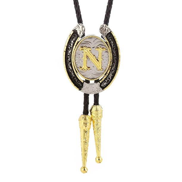 Original Vintage Initial Letter Z Leather Bolo Tie Cravate[~1067] - Prêt-à-Porter