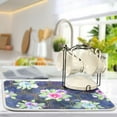 thumbnail image 5 of Pansy Floral Dish Drying Mat for Kitchen Counter, Ultra Absorbent Reversible Microfiber Dishes Drying Rack Pad Heat-resistant Mats 18x24in, 5 of 7