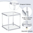 thumbnail image 6 of Glass Side Table-Silver Chrome End Table Clear Acrylic Nightstand for Living Room Bedroom, 6 of 6